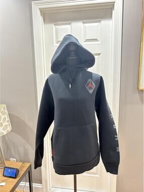 NIKE AIR JORDAN VI 6 RETRO LEGACY FLEECE HOODIE SWEATSHIRT BLACK INFRARED LG
